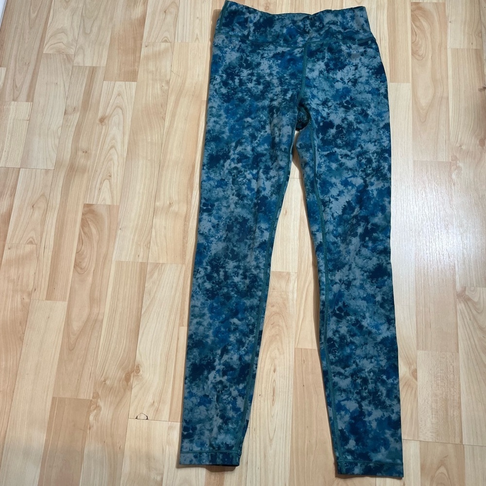 Athleta Girl High Rise Chit Chat Blue Tie Dye Tight Leggings Size large/12